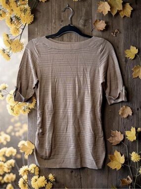 Guilty Taupe Textured Knit Sweater Top